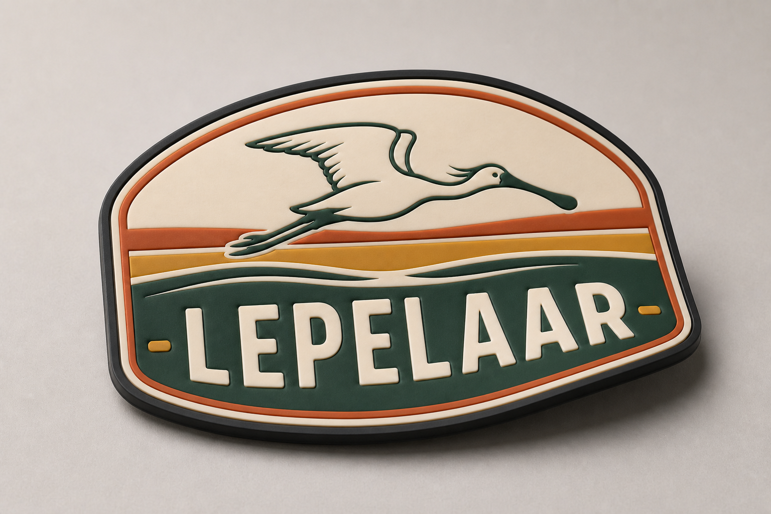 Lepelaar badge met vliegende vogel