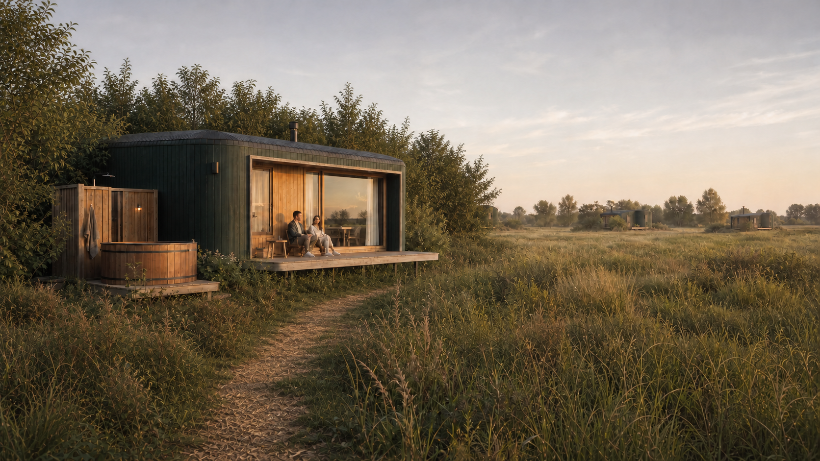 Ecologische Lepelaar-hut met hottub en buitendouche